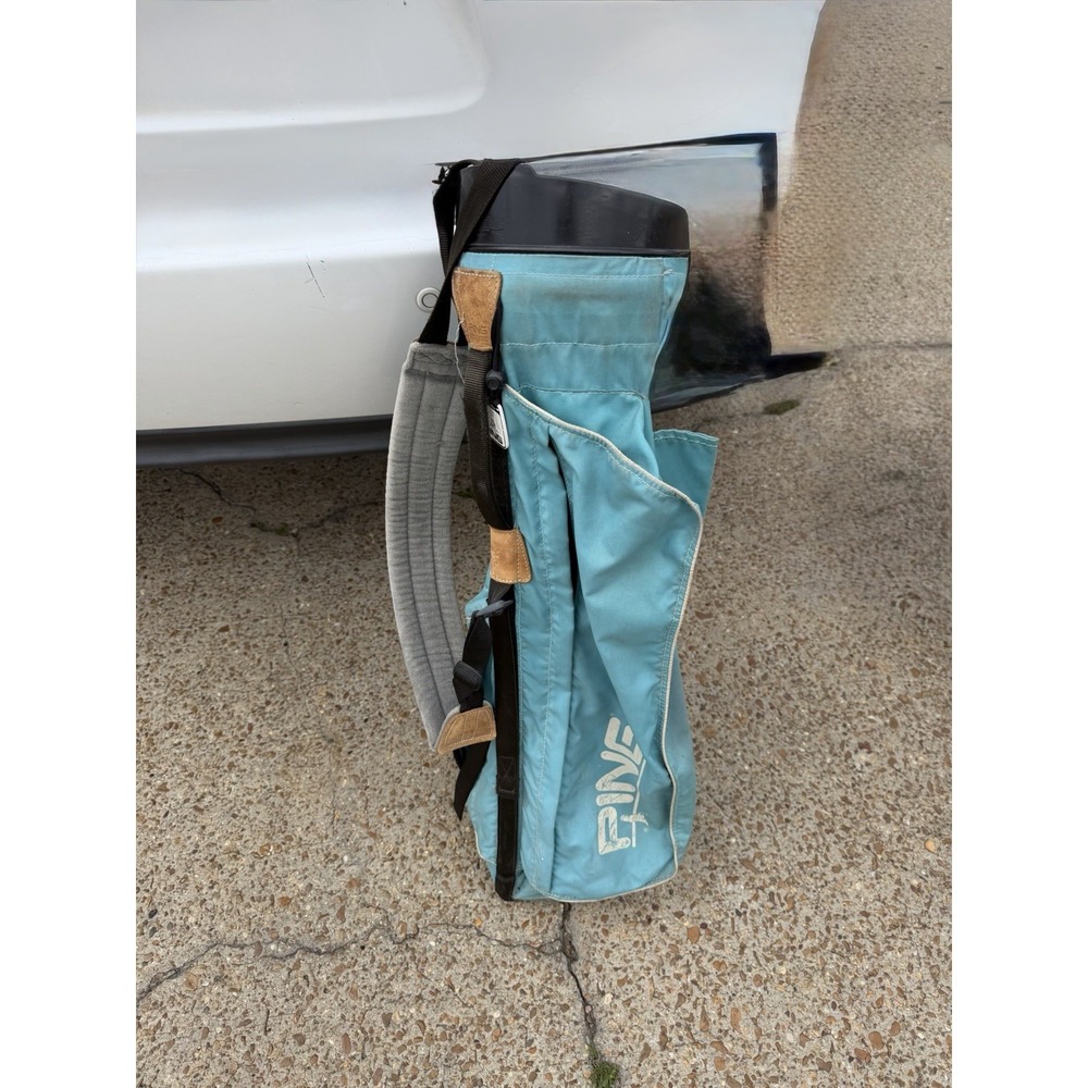 Vintage Ping Karsten Carry Golf Bag 4 Way Nylon Blue/ Green